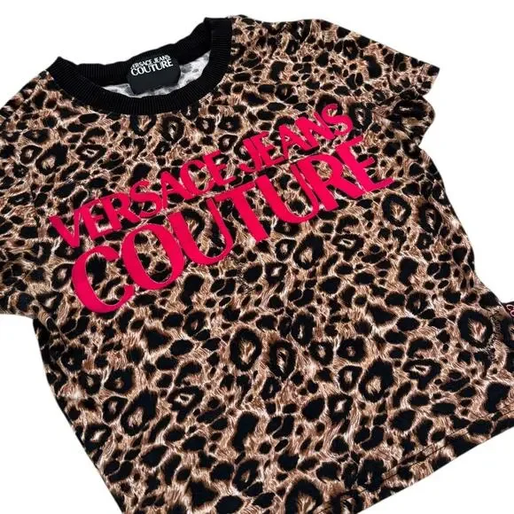 Versace Jeans Couture Leopard Print Baby Tee - Picture 3 of 7
